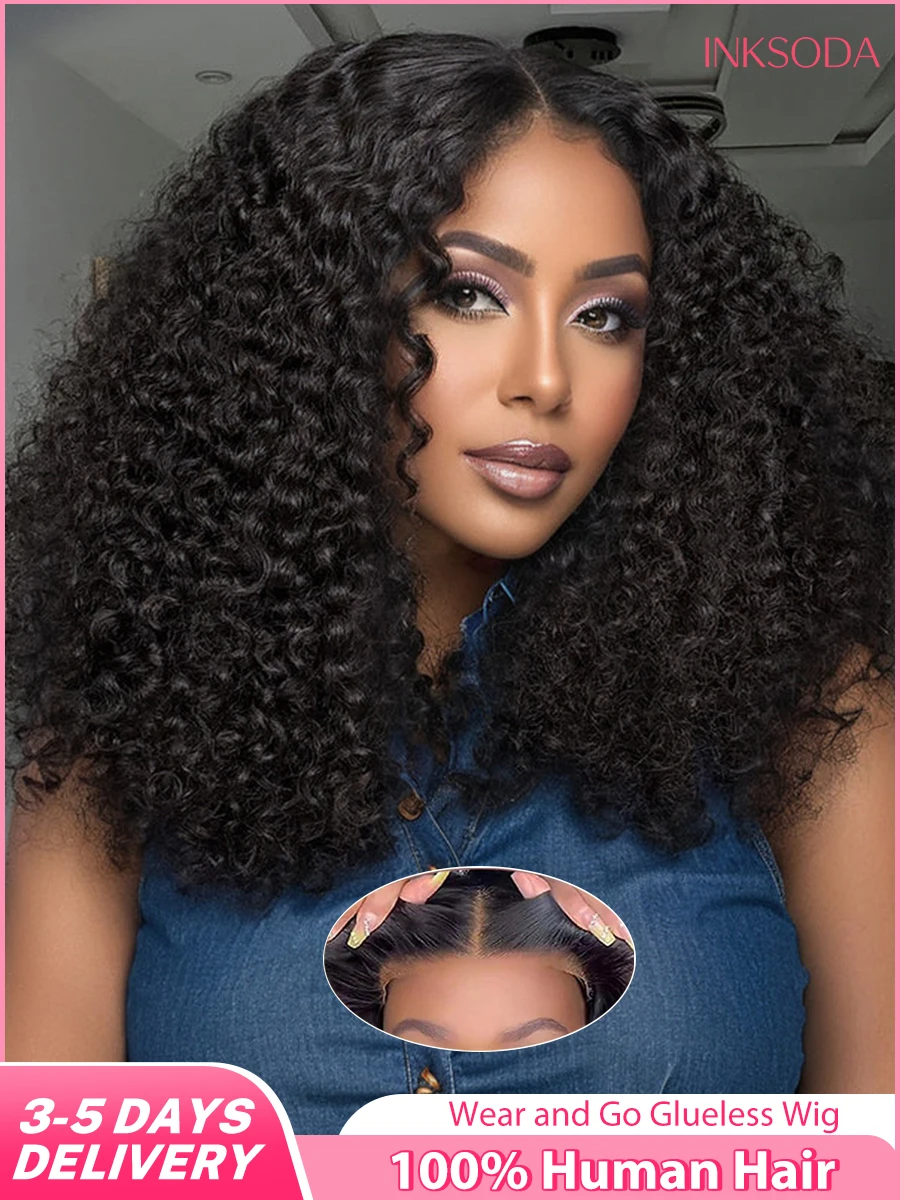 

Бесклеевой парик Water Wave 5x5 4x4 Pre-Cut HD Lace Wig Предварительно выщипанные натуральные черные глубокие волны Wear & Go Бесклеевые вьющиеся парики из человеческих волос