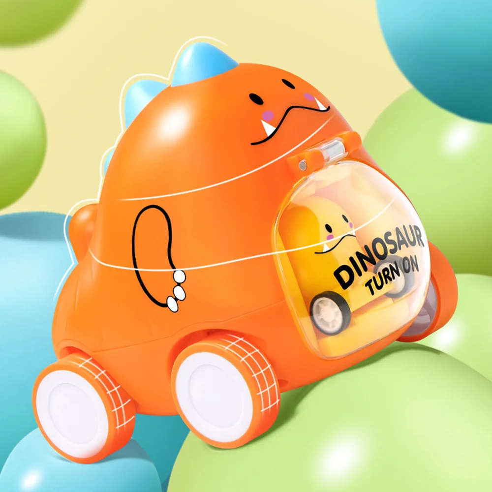 Dinosaurus Pers Ejector Auto Speelgoed Kinderen Traagheidskracht Terugkeer Auto Cartoon Dinosaurus Speelgoedauto Grappige Creatieve Ouder-Kind Spelletjes