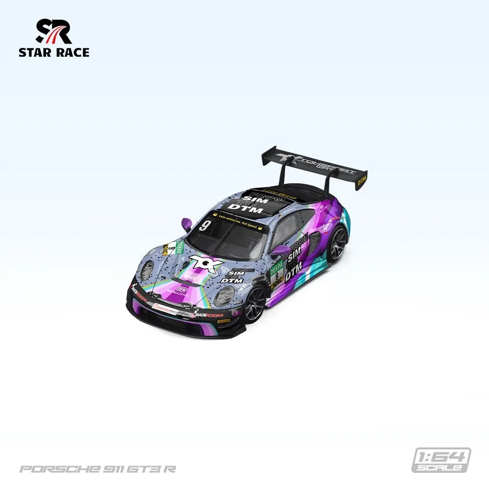 ستار ريس 1:64 بورش 911 GT3 رقم اللون. 9 دراجة، أزرق رقم. 15 زخرفة نموذج سيارة سبيكة