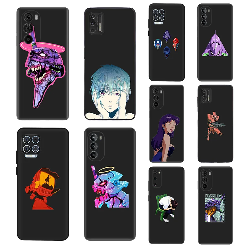 Soft Silicone Phone Case For Moto Edge 30 40 20 G9 G73 G53 G72 G52 G32 G22 G71 G60 G51 G50 Cute Neon E-Evangelion Protect Cover