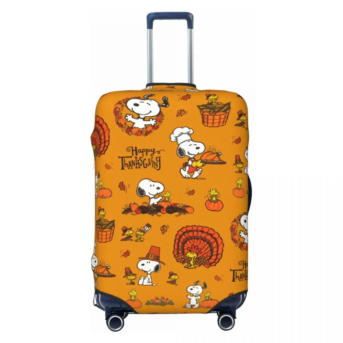 

Happy Thanksgiving Snoopy Travel Luggage Cover Elastic Beagle Dog Suitcase Cover Protector Fit 18-32 Inch