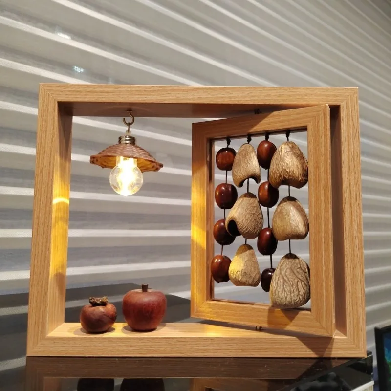 Natural Fruit Shell Bell Meditation Relaxation Wind Chimes Yoga Sound Healing Nut Shell Bells Desktop Decoration Wind Chime