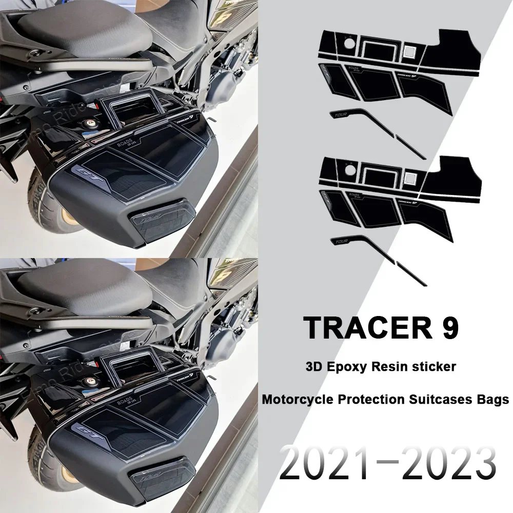 For yamaha tracer 9 2021-2023 Motorcycle Protection Suitcases Bags 3D Epoxy Resin Protective Sticker Kit