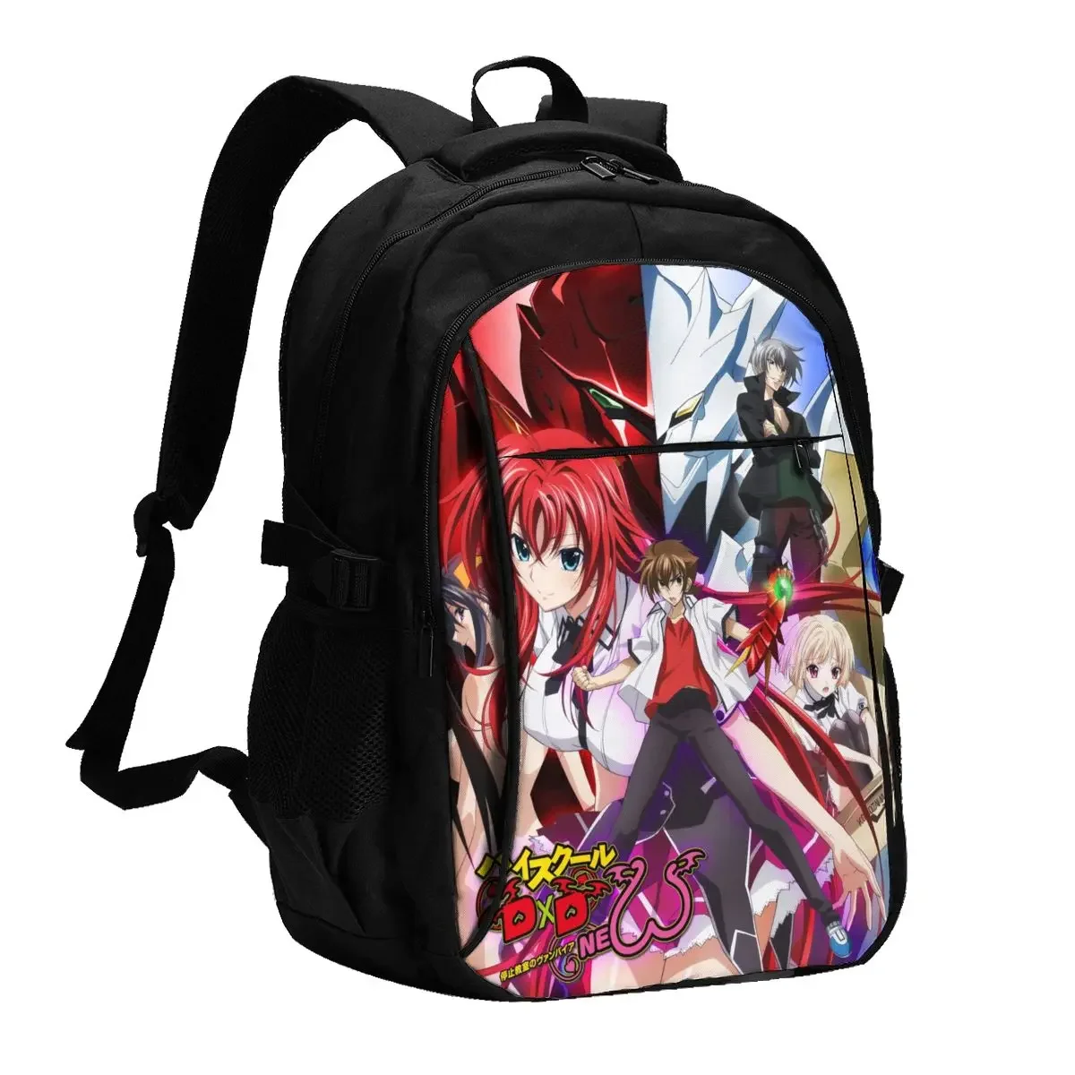 Anime High School DxD Travel Laptop Backpack, Business Water Resistant Laptop Backpack with USB Charging Port, College Bag