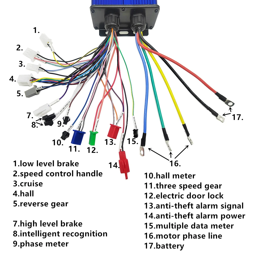 Contrôleur de moteur sans balais, 24 mois, 3000W, 48V, 60V, 72V, 80A, 60A, 100A, pour vélo électrique, tricycle, scooter électrique, moto, BLDC