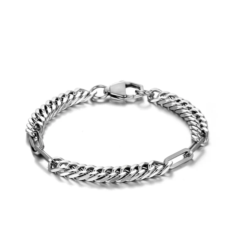 New Hip Hop Classic Chain Bracelet for Men Womne Stainless Steel Punk Aesthetic Vintage French Jewelry