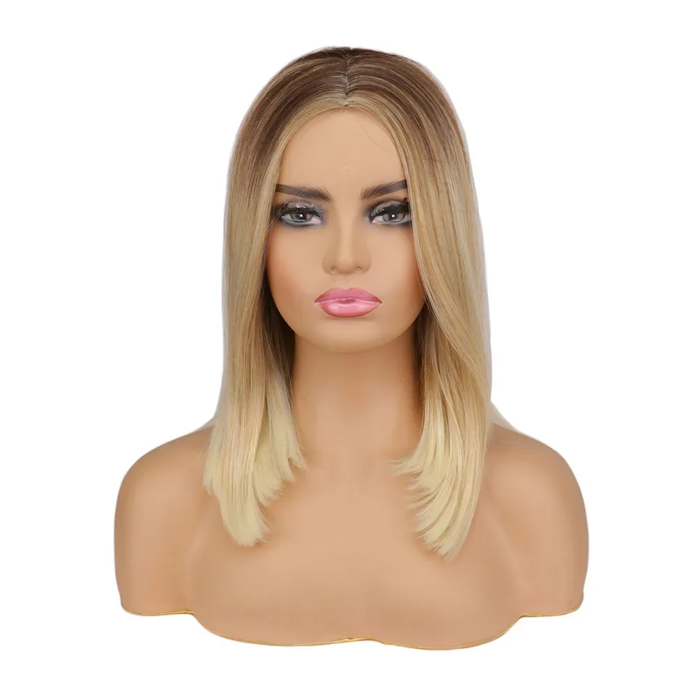 Short New Wig for Women with Short Straight Hair Bobo Matte Synthetic High Temperature Silk Wig Full Head Cover Bobo Wig