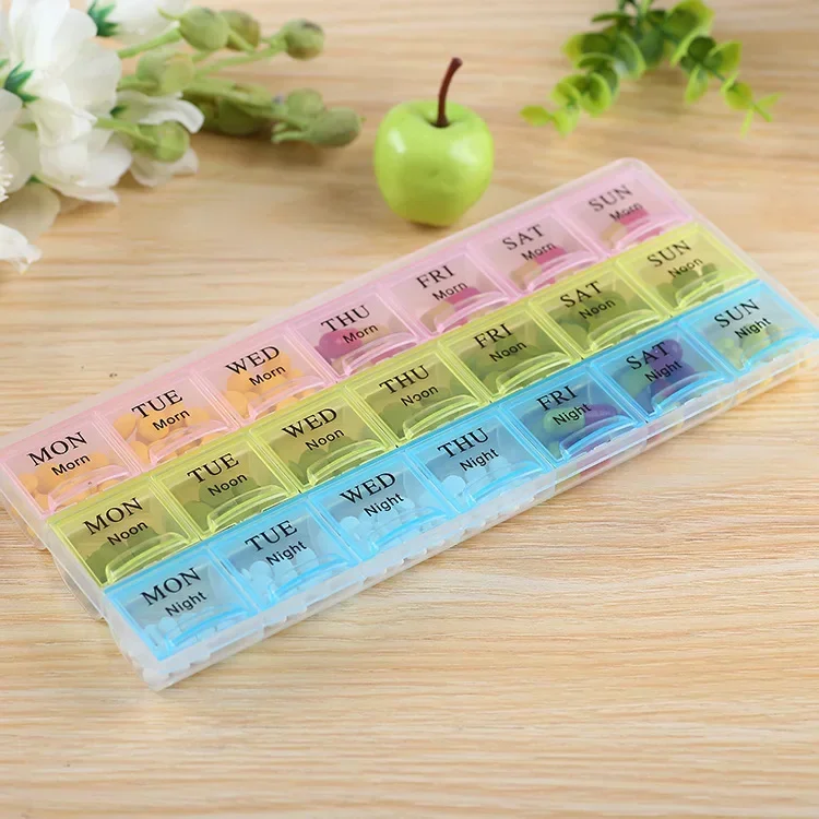 1PCS 4 Row 28 Squares/3Rows 21Grids/2Row 14Grids Weekly 7 Days Tablet Pill Box Holder Medicine Storage Organizer Container Case