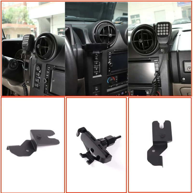 

Carbon Steel Center Dashboard Walkie Talkie Holder / Mobile Phone Bracket Mount Accessories For Hummer H2 SUV SUT 2003-2007