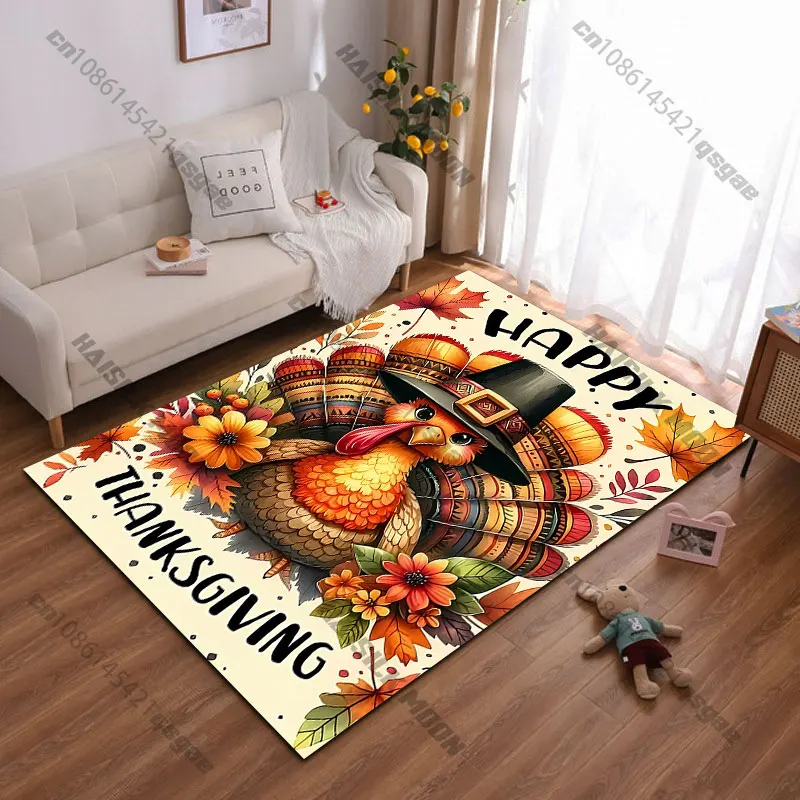 Thanksgiving turkey festive celebration carpet Yoga living room room decor children's crawling mat doormat area rug