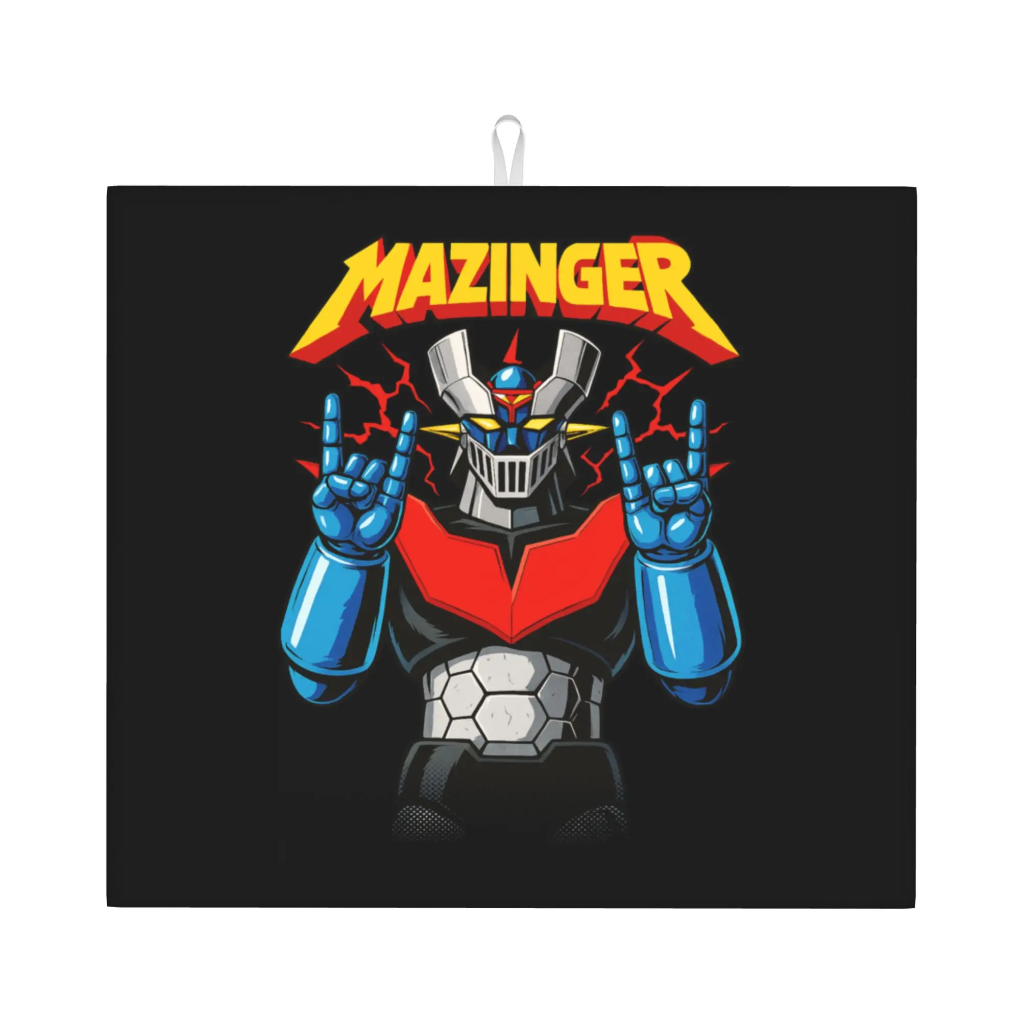 Drying Mat For Kitchen Mazinger Z Anime Water Absorbent Waterproof UFO Robot Goldorak  On Slip Kitchen Counter Protector Mat