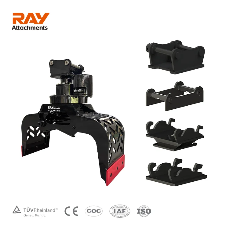 4-6 Ton Excavator Mounted Selector Grab Sorting Demolition Grapple With Rotator