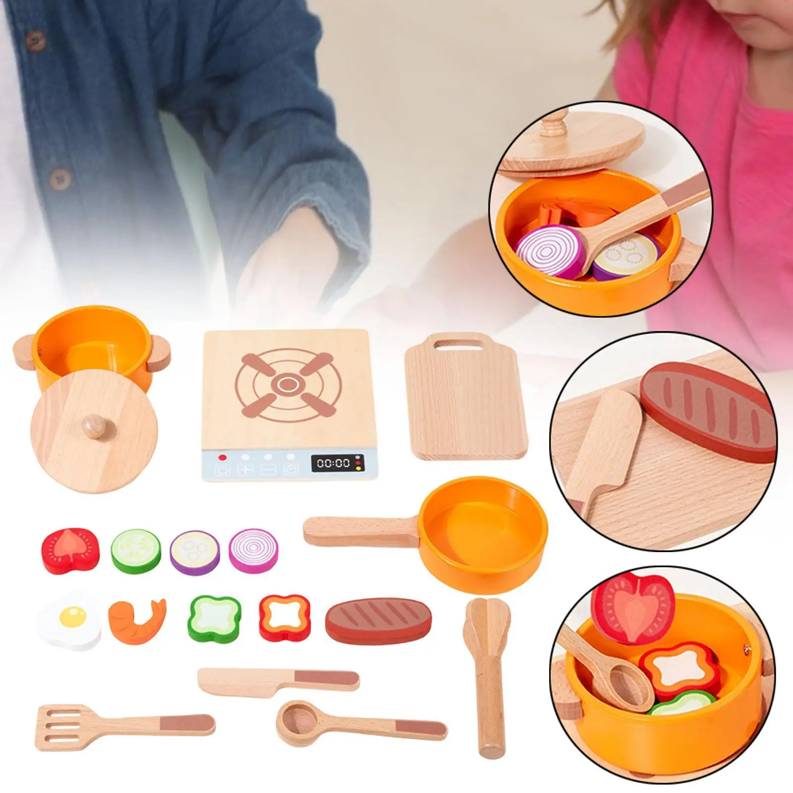 Kitchen Playset Toy Play Kitchen Accessories for Game Favor Role Play