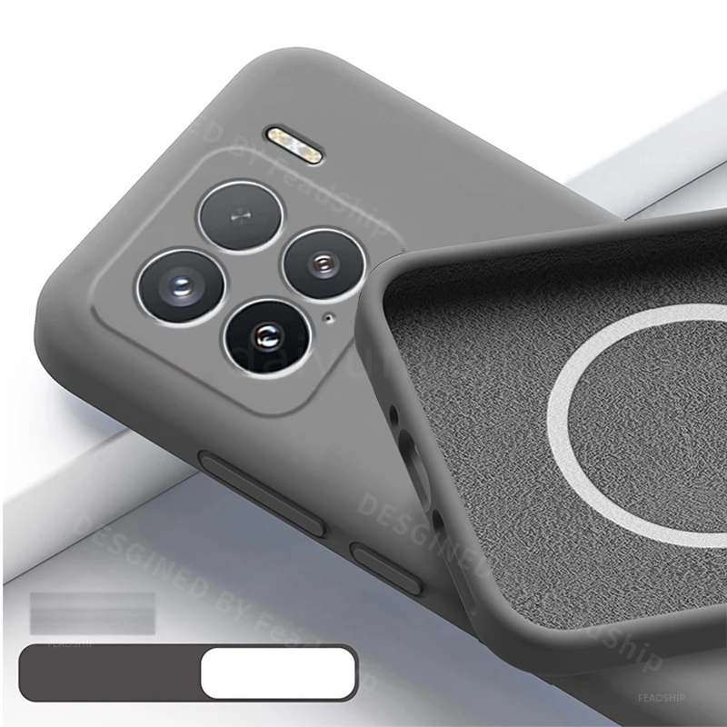 Capa de telefone magnética para xiaomi 15 pro caso para mi xiaomi15 pro carregamento sem fio magsafe silicone capa macia com filme tela