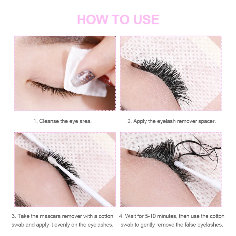 40 個使い捨て綿まつげパッチステッカーまつげを除去するためのアイパッドパッチまつげエクステンション女性メイクツール