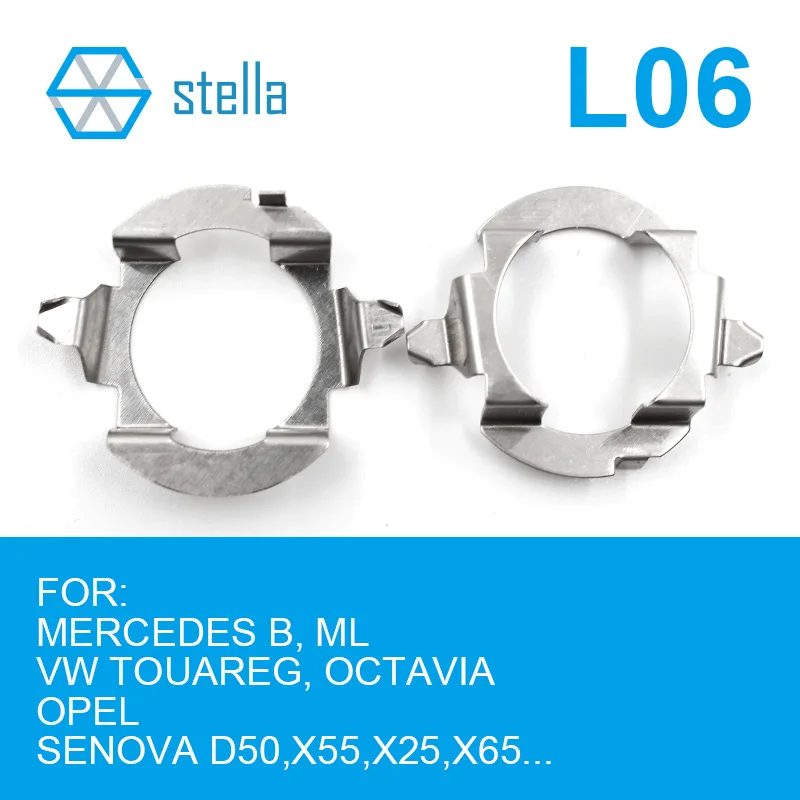 Stella-Suportes e Adaptadores de Farol LED, Base de Lâmpada, Mercedes Benz ML, VW TOUAREG, Vectra, OPEL, SENOVA, D50,X, H7, 2 peças