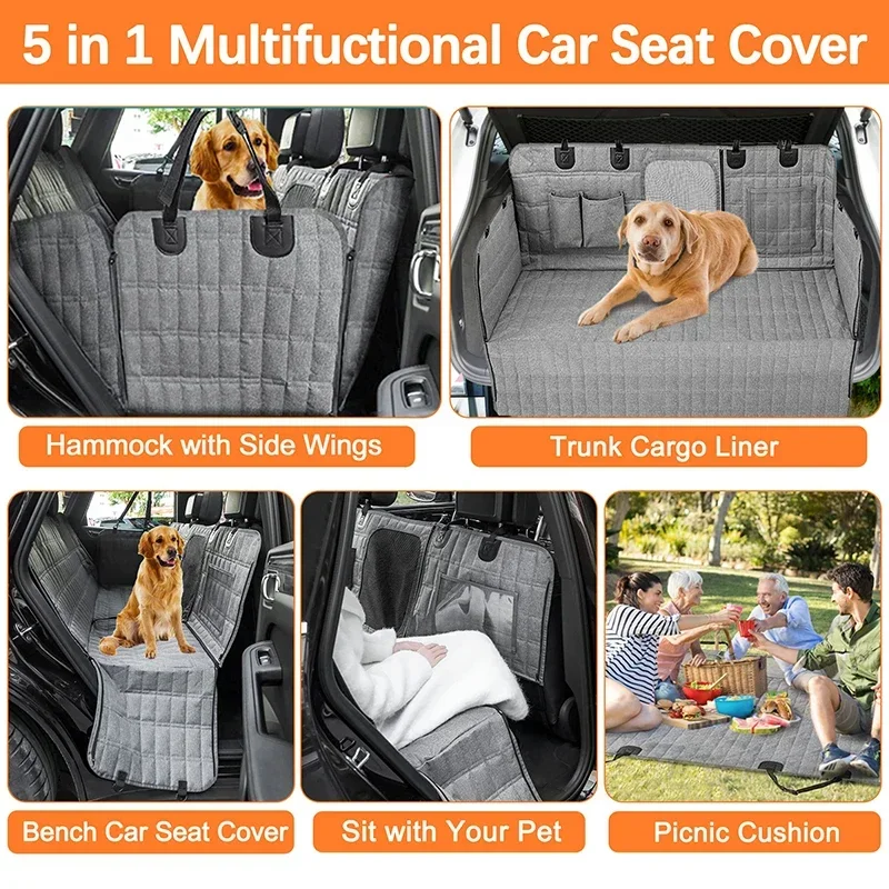 Benepaw-Dog Car Seat Cover, Waterproof Mesh Window Pet Vehicle Hammock, Scratchproof, Nonslip Puppy Backseat Cover for Trucks SU