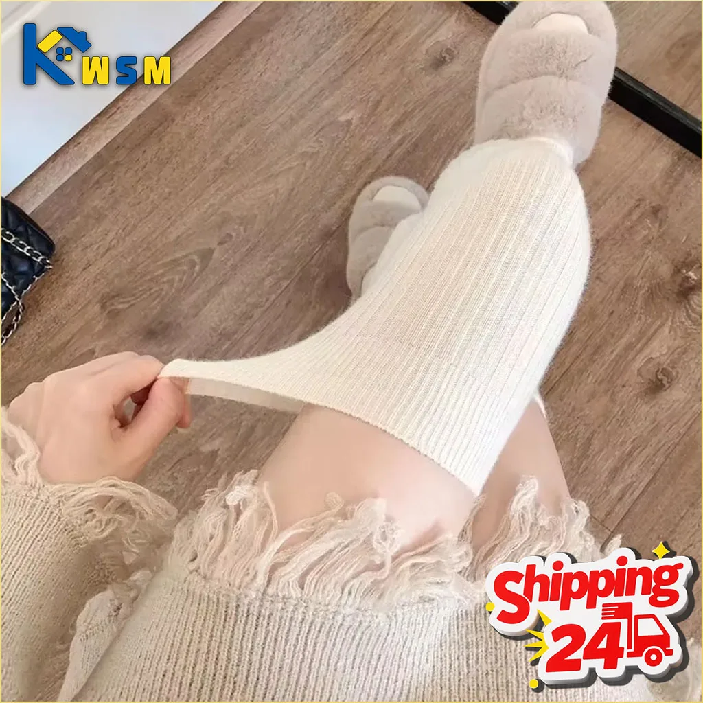 

Толстые носки выше колена для женщин, зимние термобелье, однотонные стильные носки до икры, уличная одежда, аксессуары