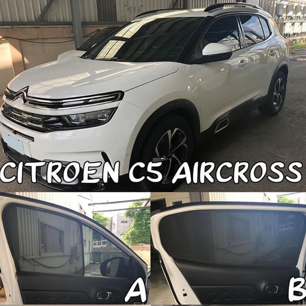 For CITROEN C5 AIRCROSS 2017-2024 Car Sunshade Shield Magnetic Front Windshield Curtain Rear Side Baby Window Sun Shades Visor