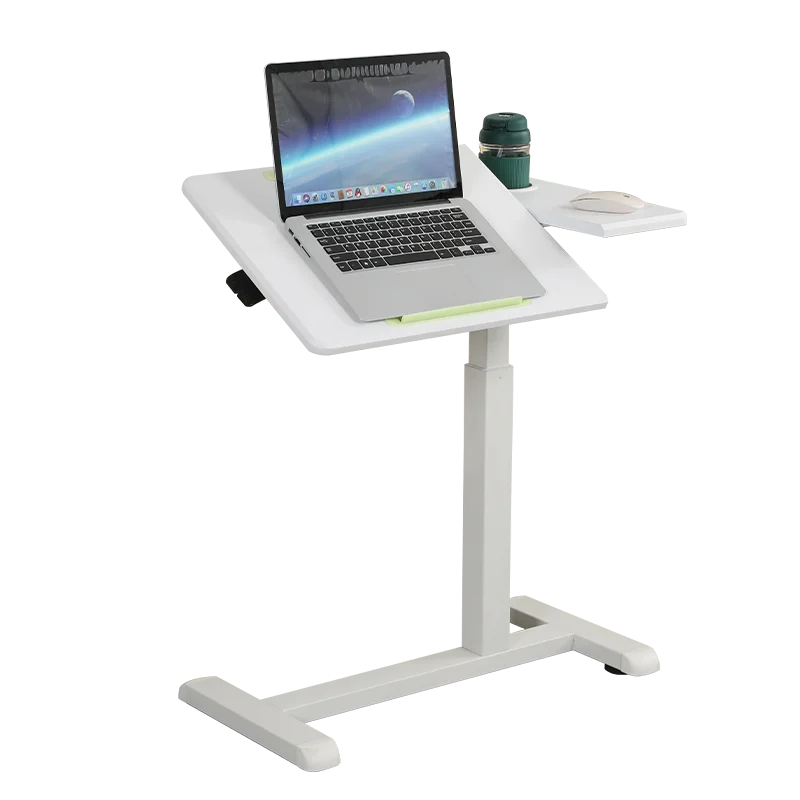 Height Adjustable Overbed Desk & Table Bedside Medical Table With Wheels And Tilting Tabletop
