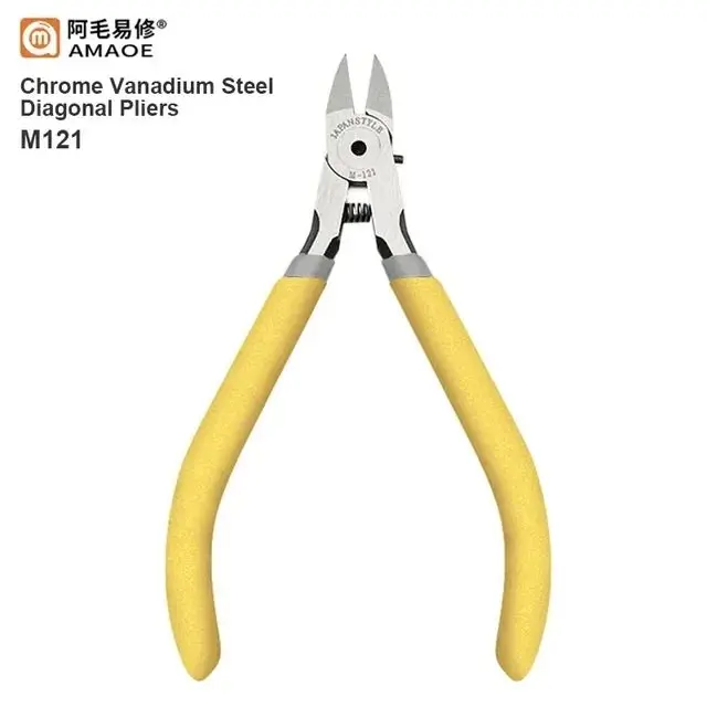 AMAOE M120 M121 M131 Chrome Vanadium Steel Diagonal Pliers 5/6 Inch for Mainboard PCB Cutting and Repair Tool