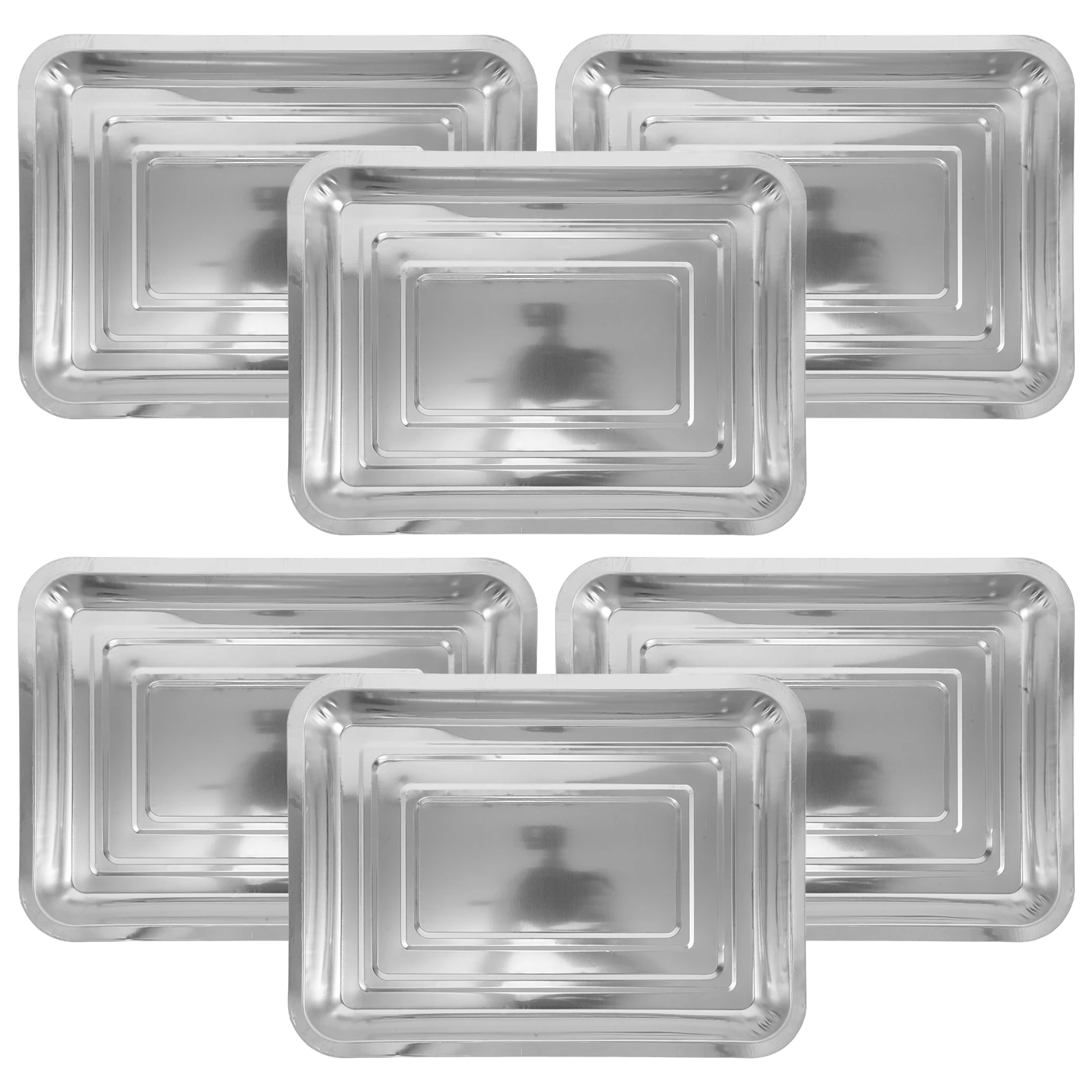 

6pcs Plant Seedling Tray Stainless Steel Water Collection Garden Trays for Indoor Balcony Greenhouse Portable Sprouting