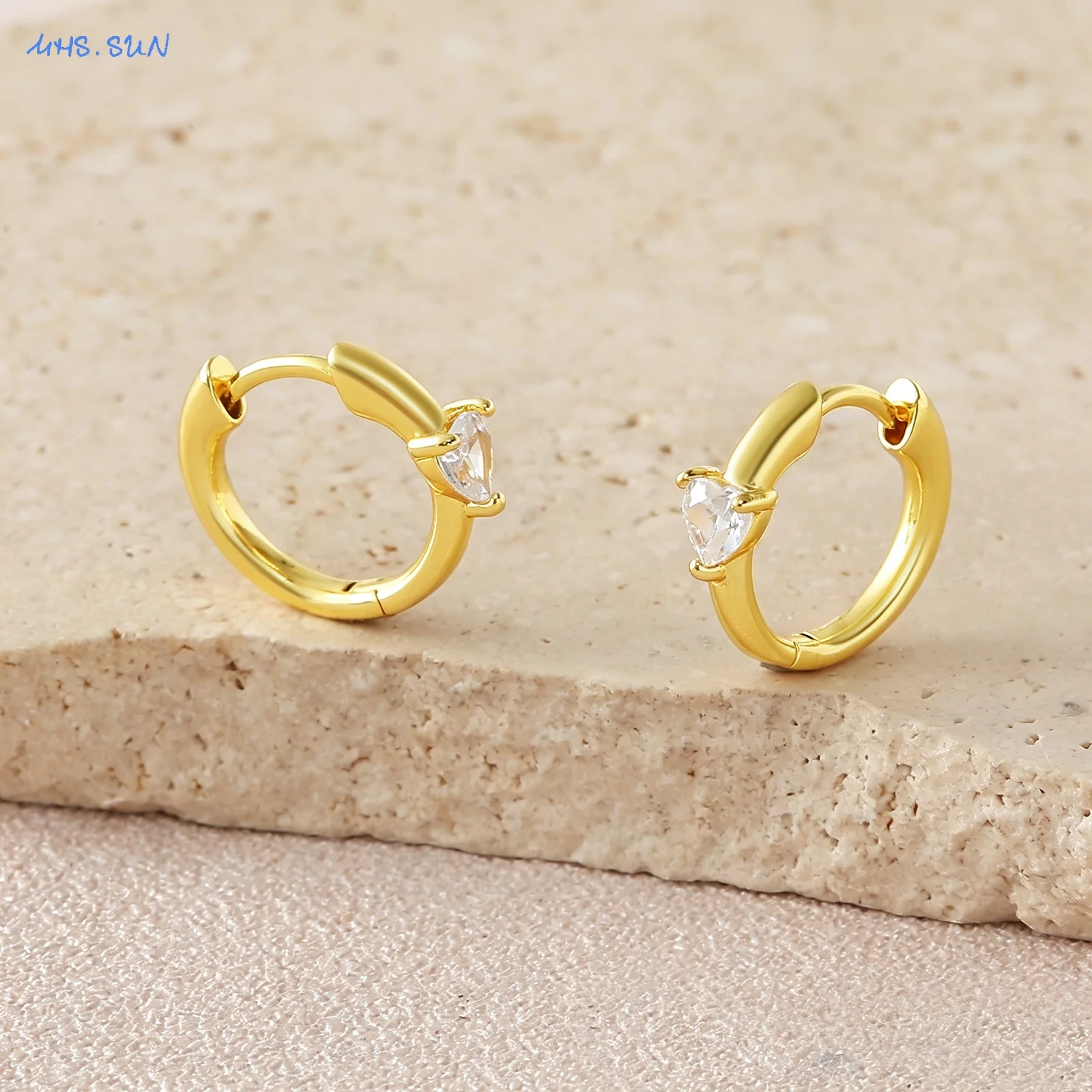 SUNSLL Fashion Gold Plated Zircon Inlaid Hoop Earrings Accessories For Women Daily Commute Party Jewelry Wholesale Available