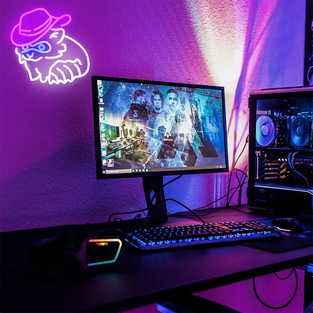 كول قبعة رعاة البقر LED النيون تسجيل USB عكس الضوء ضوء النيون تسجيل ل غرفة نوم غرفة معيشة حفلة عيد ميلاد هدية جدار ديكور