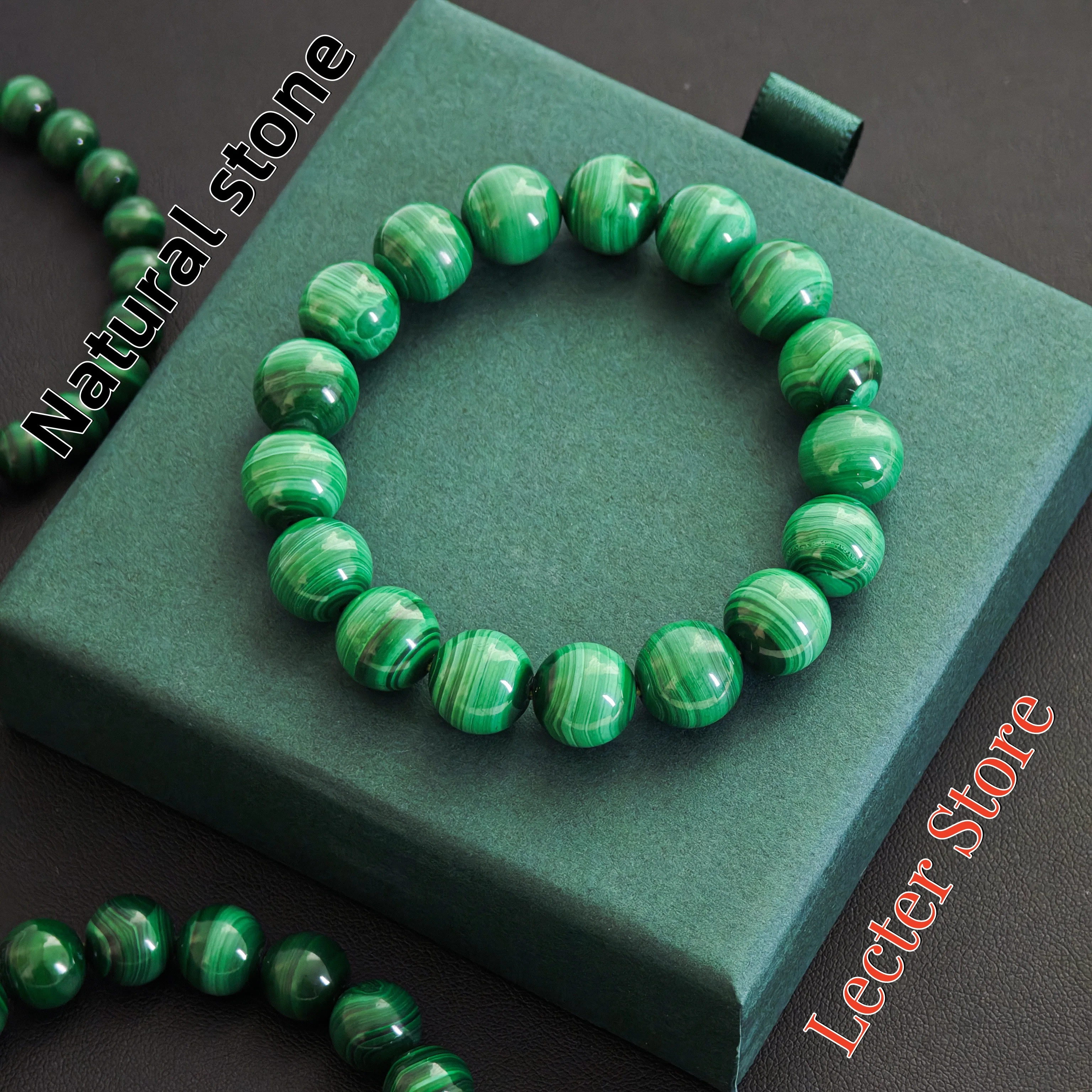 

Natural Malachite Beaded Bracelet 6-12mm Multi-Size AAA Peacock Pattern Healing Stone Jewelry for Unisex GiftsFree Shipping