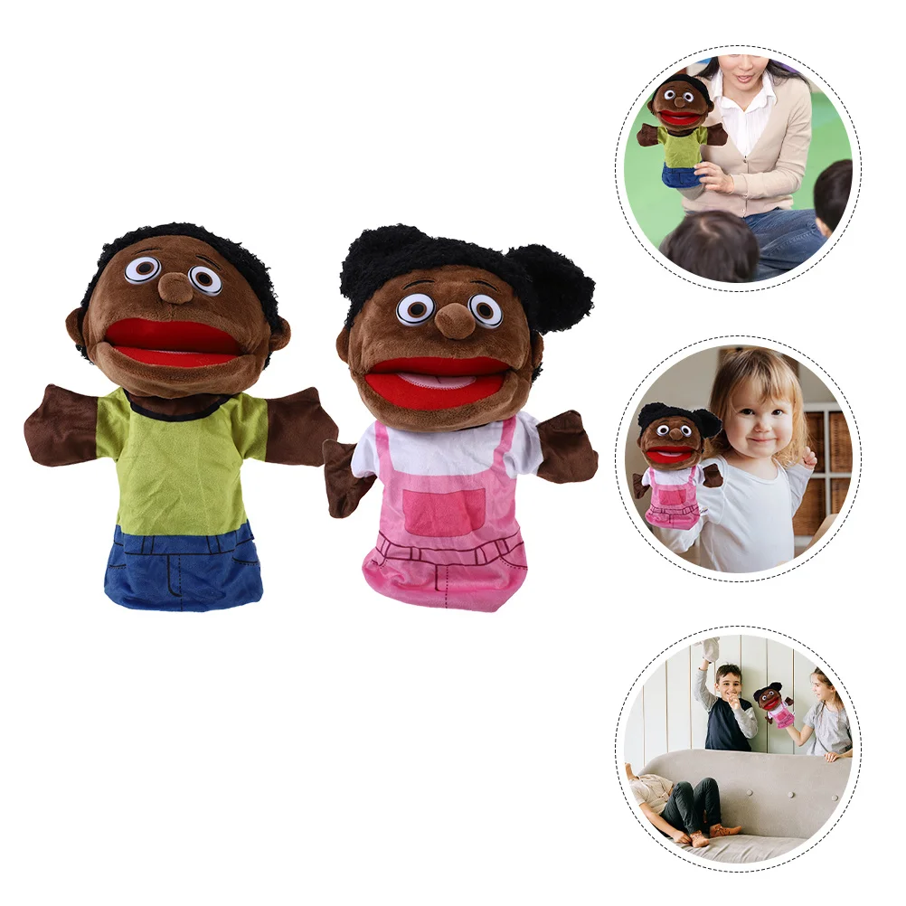 Marioneta de mano para miembro de la familia, 2 uds., suave, cómoda, para contar historias, juego de mano, marionetas educativas imaginativas para miembros