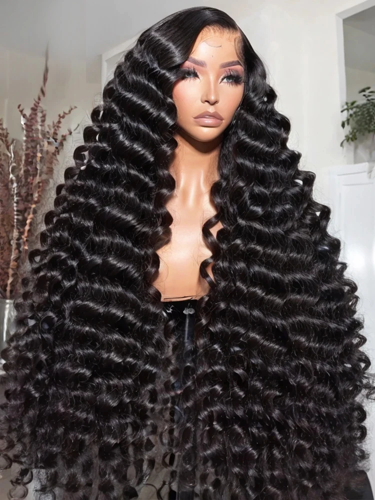 

250 300 Density Transparent HD Human Hair Wig 40 Inch Loose Deep Wave 13x6 Curly Lace Front 13x4 Water Wave Lace Frontal Wigs