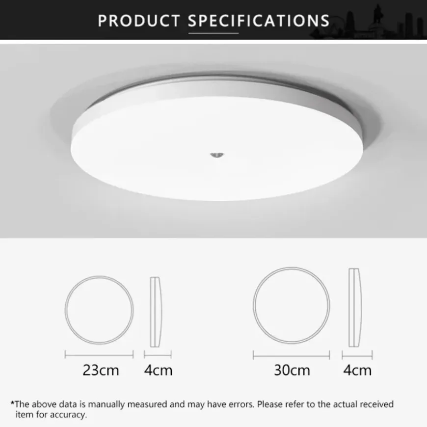 Teto LED com sensor de movimento, Circular corpo humano, infravermelho Sensing Light, agregado familiar, porta da frente, corredor, escadaria, luz