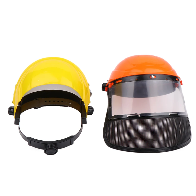 Logging Brush Cutter Forestry Protection Garden Grass Trimmer Safety Helmet Hat With Full Face Mesh Protective Mask