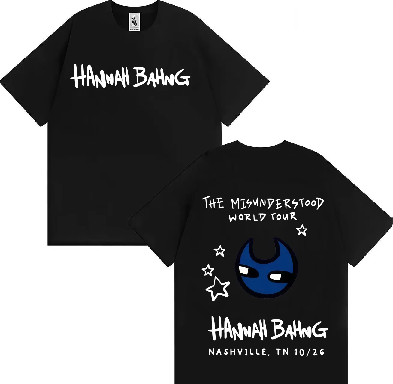 Hannah Bahng The Misunderstood World Tour Men pure Cotton Clothes Hip Hop Style Retro Tee High Quality Fashion Cozy T-shrits