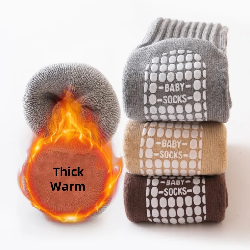 الأطفال الجوارب للبنين بنات الشتاء سميكة الدافئة الوليد الطفل الركبة عالية الجوارب الطويلة أزياء الاطفال طفل جورب المضادة للانزلاق 0-4Years #3