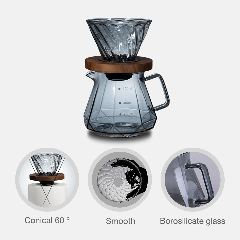 Coffee Set Camping Coffeeware Portable Manual Grinder Glass Coffee Pot with Filter Dripper Gooseneck Kettle Barista Tools