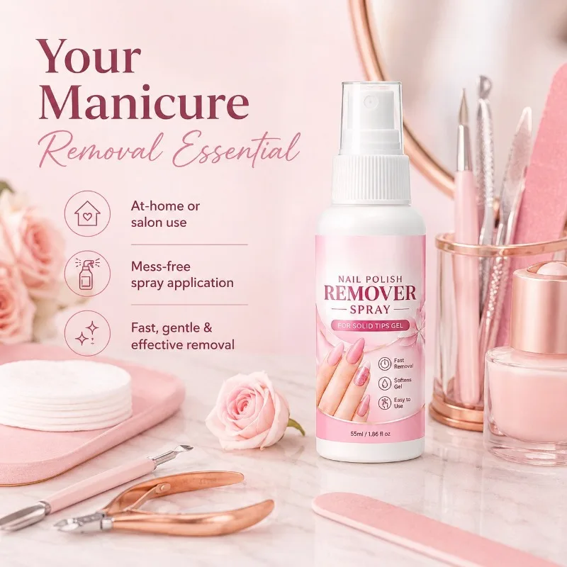 Nail Remover Spray Solid Nail Gel Dissolving Liquid Fast Soften UV Gel Polish Easy Removal for False Nail Tips Professional DIY view 3