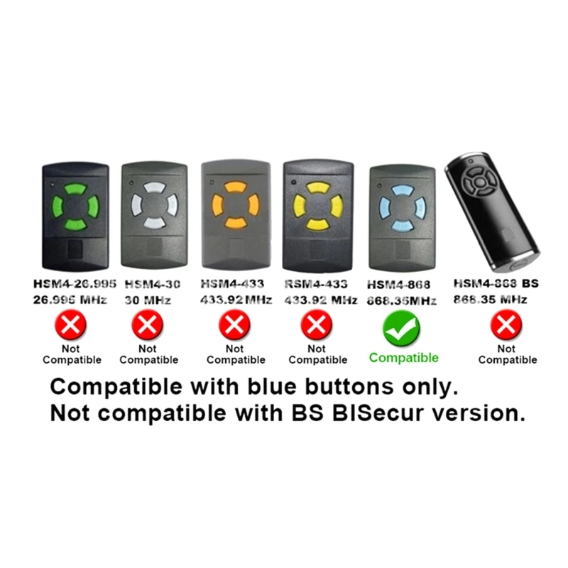 Professional 868MHz Garage Door Remote Control Quick Setups Key Simple Operation Dropshipping