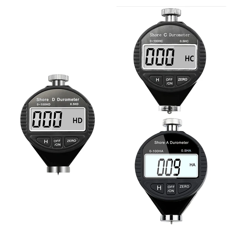 Hardness Tester Portable 0-100HD Hardness Meter Digital Durometer Scale With Large LCD Display (Type A)