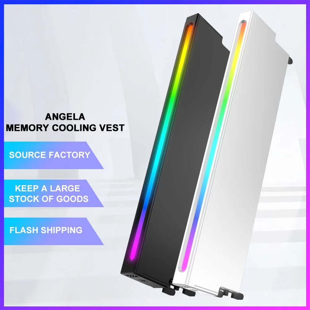 Memory Module Heatsink 5V 3PIN ARGB AURA Sync Aluminum Alloy Heat Spreader Cooler DDR3 DDR4 DDR5 for Desktop Computer PC Memory