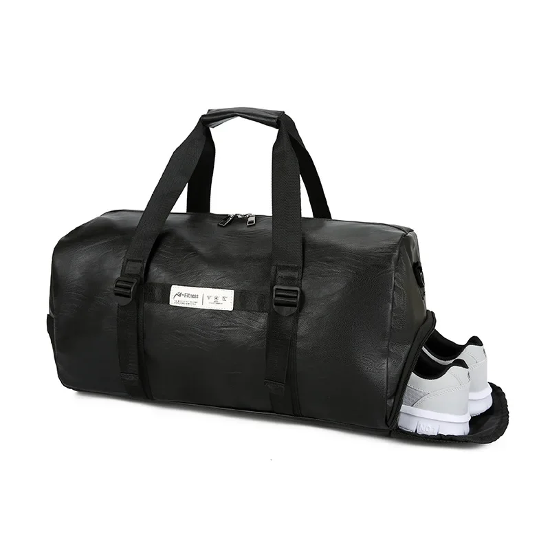 Fonto New Short Distance Travel Fitness Bag Dry Wet Separation Sports Training Bag Men's PU Waterproof Portable Travel Bag