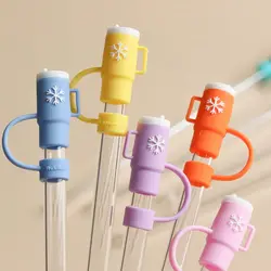 Silicone Straw Covers Caps Dustproof Reusable Drinking Straw Caps Tips Cover Cup Accessories For 10mm