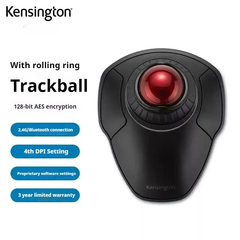 ماوس كرة التتبع اللاسلكي K70992/K7093 الأصلي من كينسينغتون، بلوتوث 2.4 جيجا هرتز مع حلقة إزاحة لون رسم أوتوكاد #3