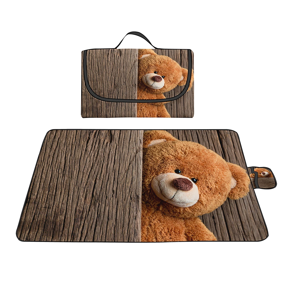 

Cute Teddy Bear Outdoor Picnic Blankets,Sandproof & Waterproof Beach Blanket Mat,Durable Soft Rug for Camping,Hiking,Travelling