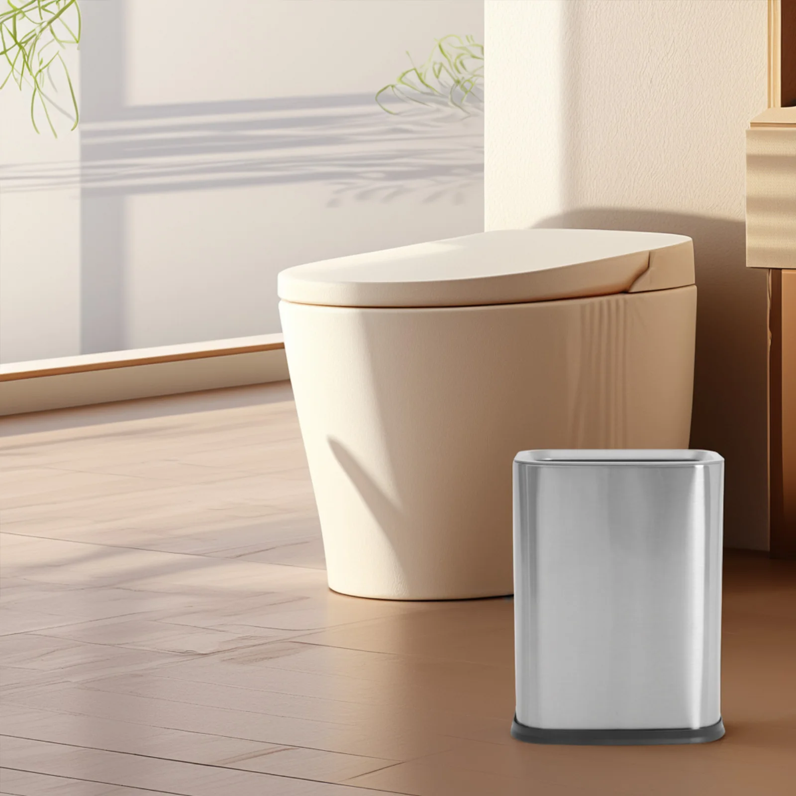 

8L Stainless Steel Trash Can Dual Bin Open Top Design for Kitchen Bathroom Living Room Stylish Modern Wastepaper Bin