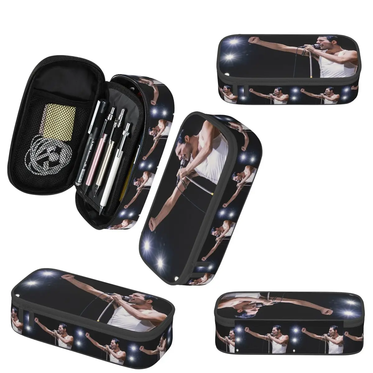 Queen Freddie Mercury (10) Pencil Case for Kids School Pen Box Pencil Bag Stationery Supplies Pen Holder Bag