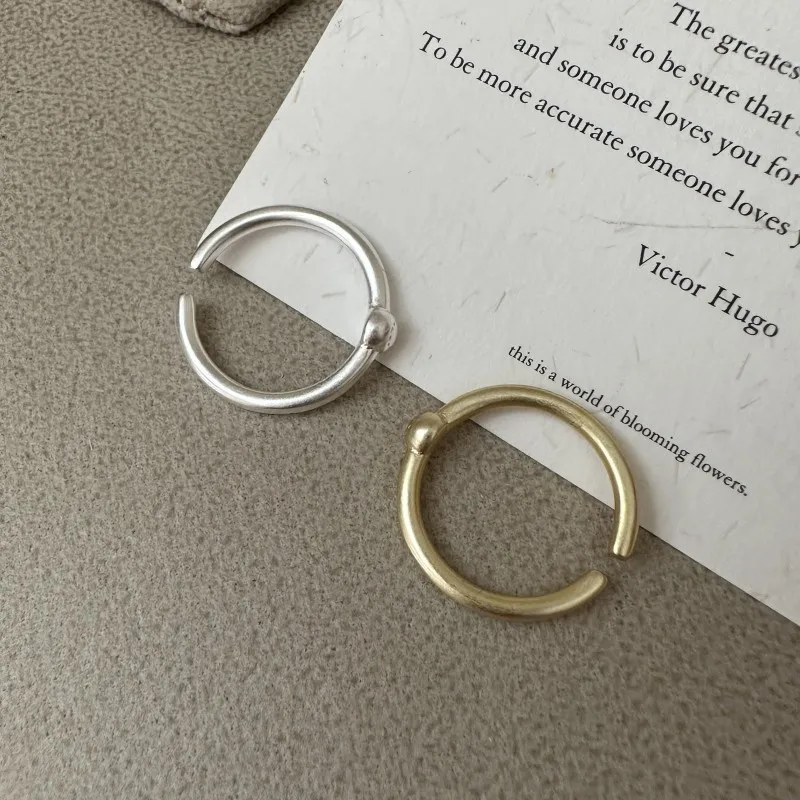 

S925 Стерлингового Серебра Корейская Версия Нишевый Дизайн Матовое Кольцо Простые Ретро Свадебные Ювелирные Изделия Оптом