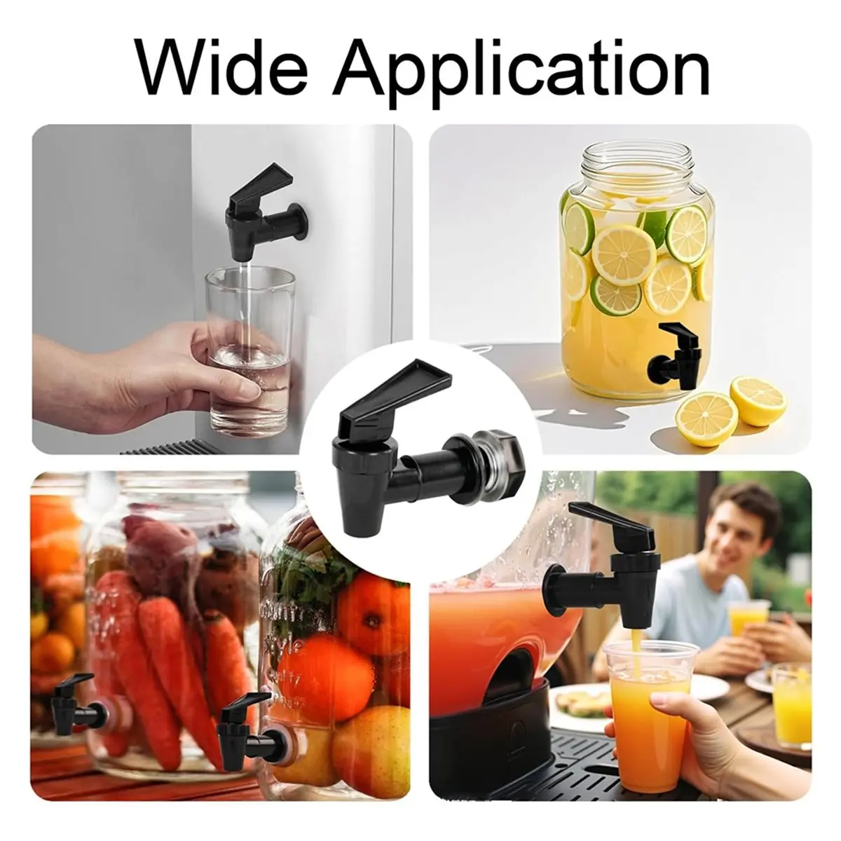 4 Sets Leak-Proof Beverage Machine Faucet Set with Washer and Nut, Suitable for Various Uses Such As Water Buckets