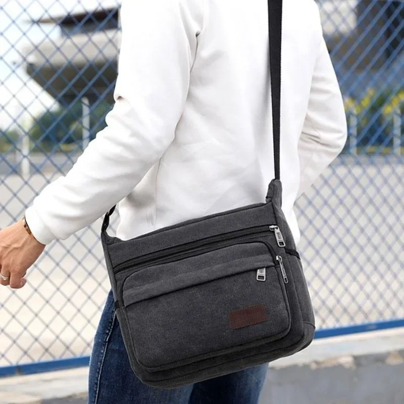 Fashion Canvas Single Shoulder Bag Men Women Unisex Travel Crossbody Bag Outdoor Casual Satchel Vintage Messenger Bags