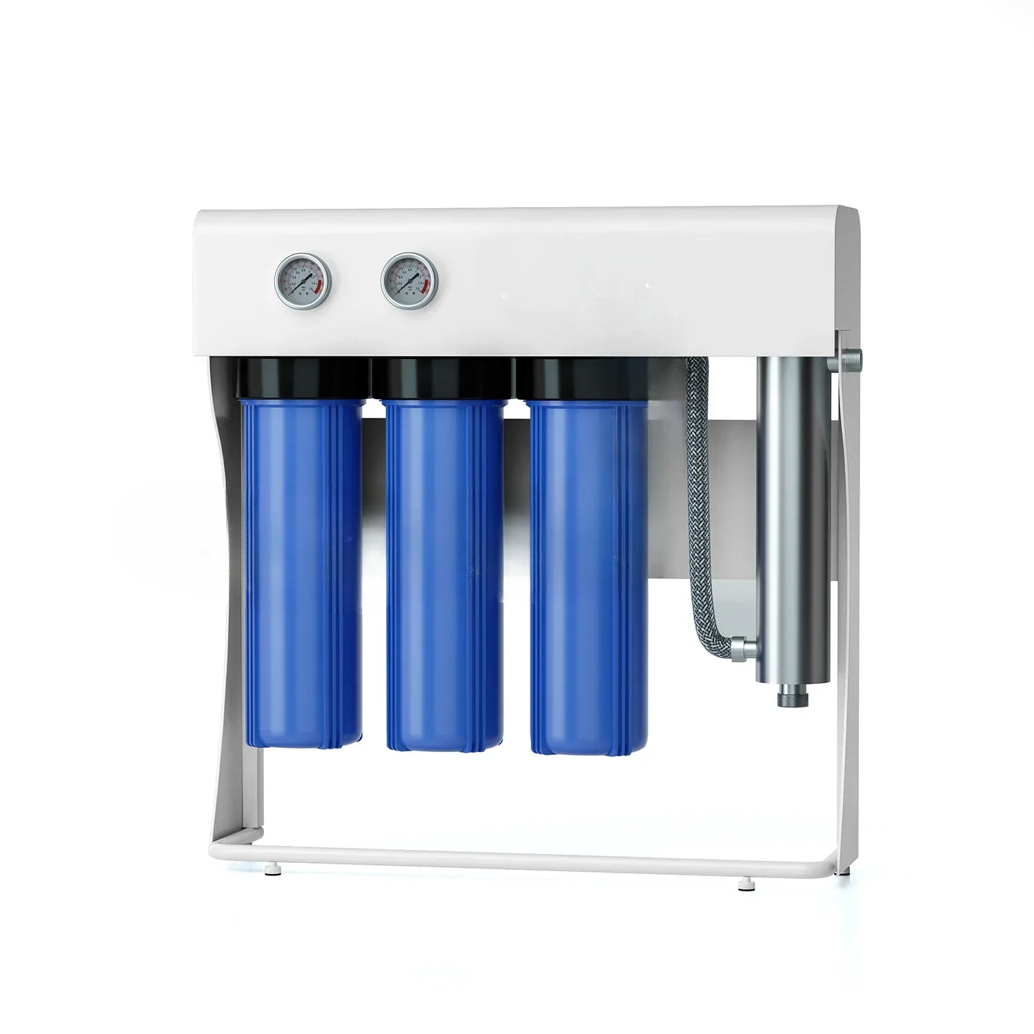 Triple stage filtration plus UV protection whole house water filtration system